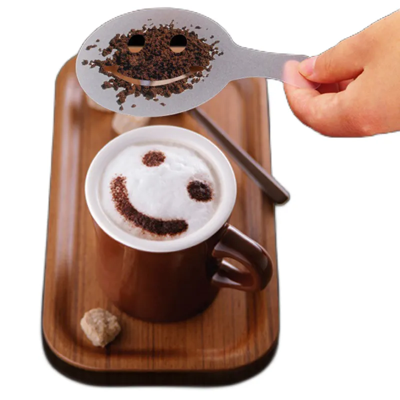 16Pcs/Lot Plastic Fancy Coffee Decorating Stencils Milk Froth Cake Decoration Mold Barista Cappuccino Printing Template Spray Stencil JY0997