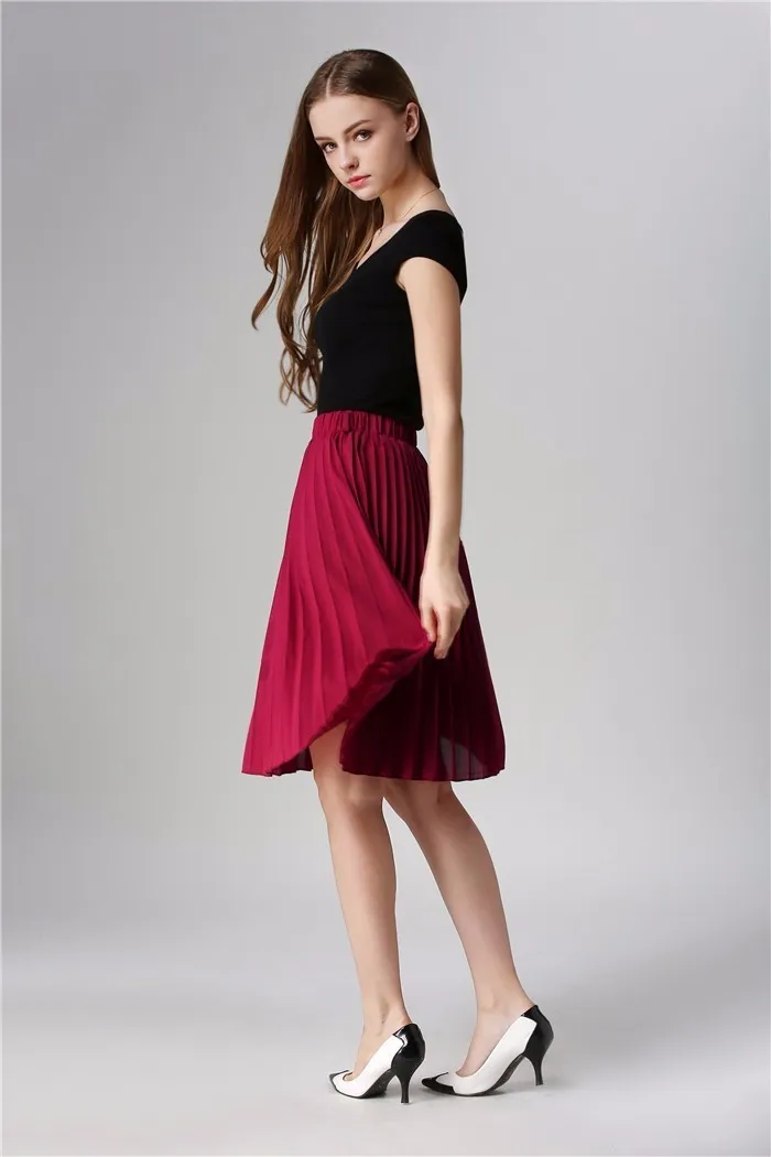 ANASUNMOON Vintage Chiffon High Waist Tutu Skirt For Women Saia