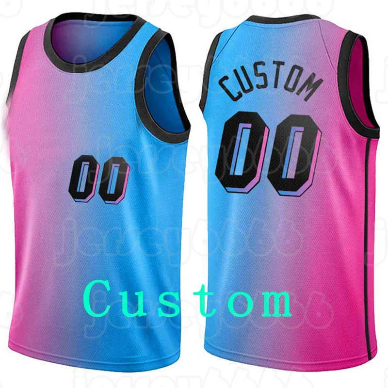 Mens Custom Diy Design Personlig Rund Neck Team Basketball Jerseys Män Sport Uniforms Stitching och skriva ut något namn och nummer Ljus Blå Rosa 2021