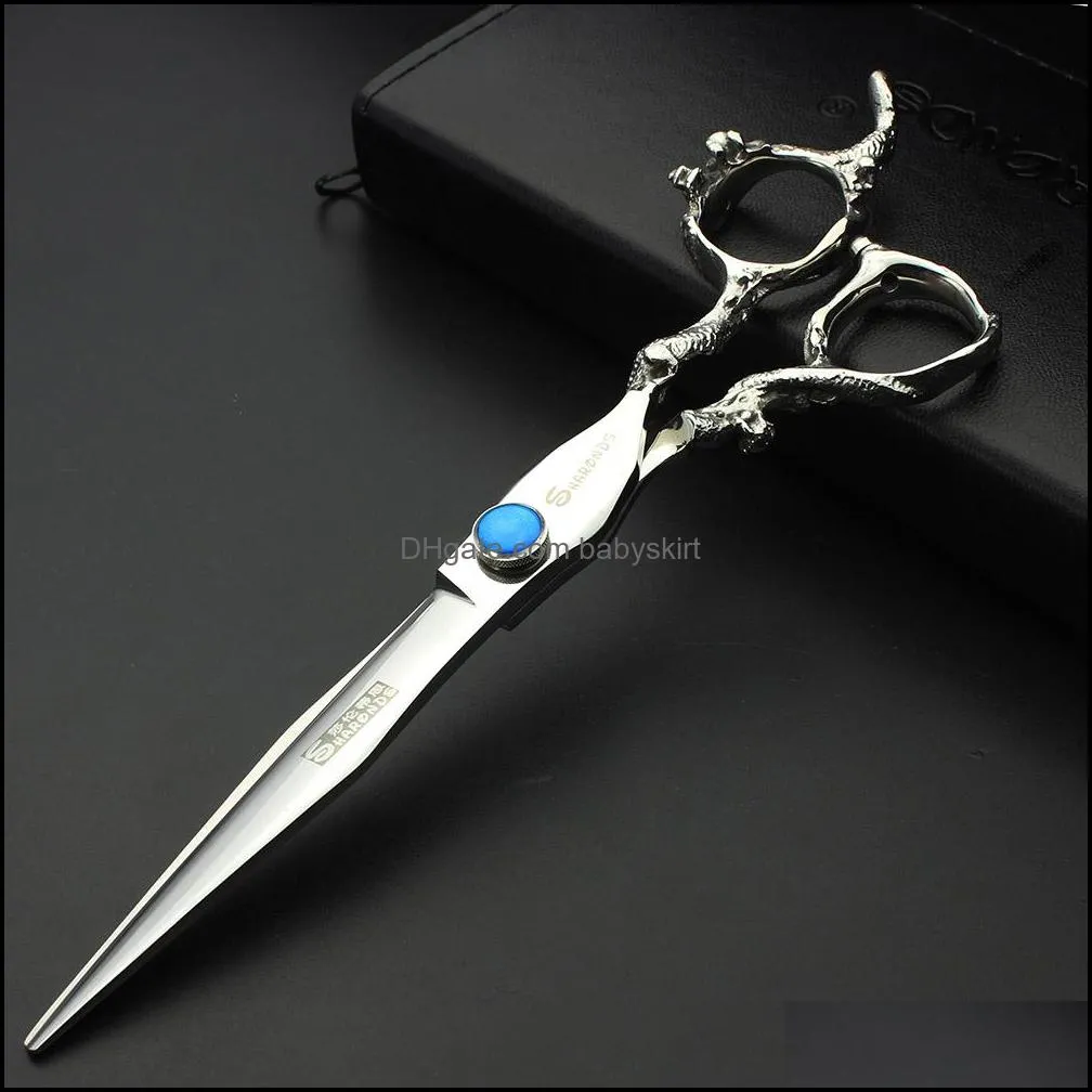 Silver Shears Hair Scissors Care Styling Tools Producten 7 inch professioneel snijden voor kapper Japans stalen saffier kapsel kappers