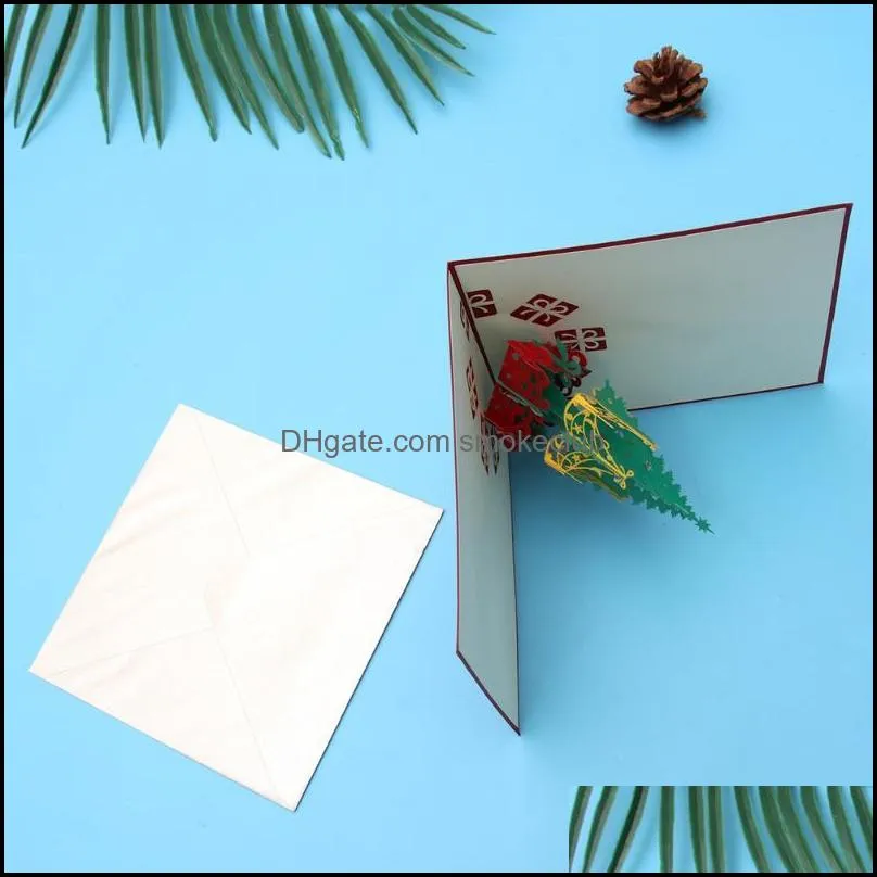 Greeting Cards Colorful Printed 3D Christmas Merry For Colleagues Family - Christams Tree