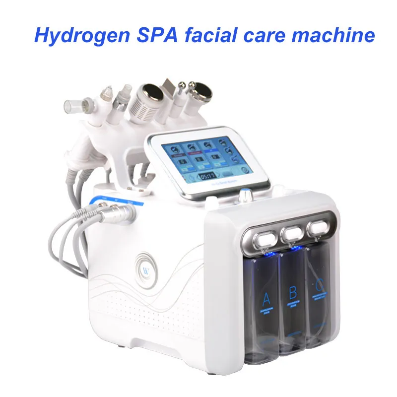 6 IN1 Aqual Peeling Facial Skin Rejuvnation Oxygen Jet Face Lifting Dighting Blackhead Removal Spray Gun Machine