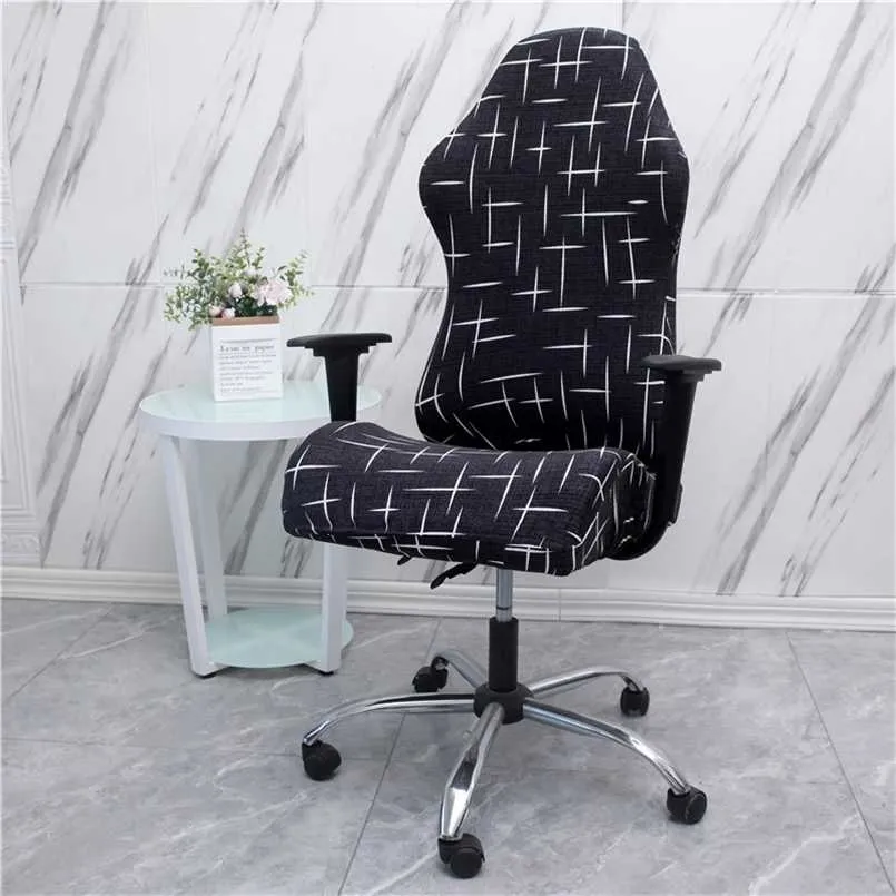 Solid Color Elastic Gaming Chair Covers Modern Office Rotating Computer Anti-Dirty Seat Cases Verwijderbare HouseSe de Chaise 211116