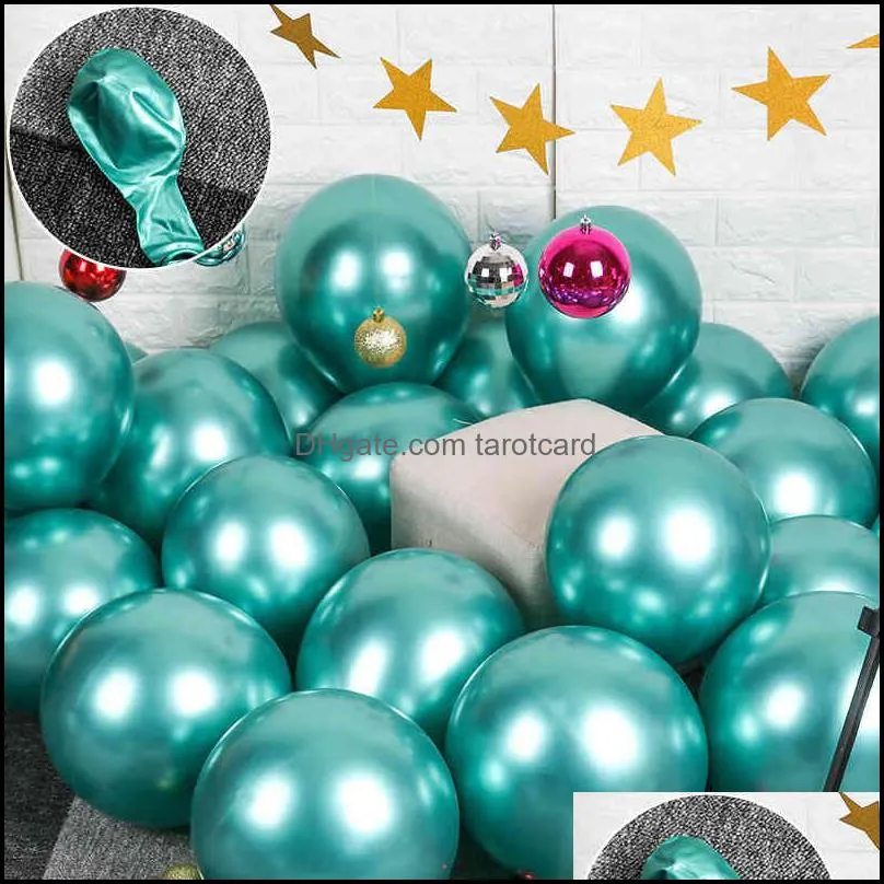 Party Supplies Glossy Metal Pearl Latex Balloons Thick Metallic Colors Air Balls Birthday Decoration 12 INCH 2.8g Wedding Room Layout Round