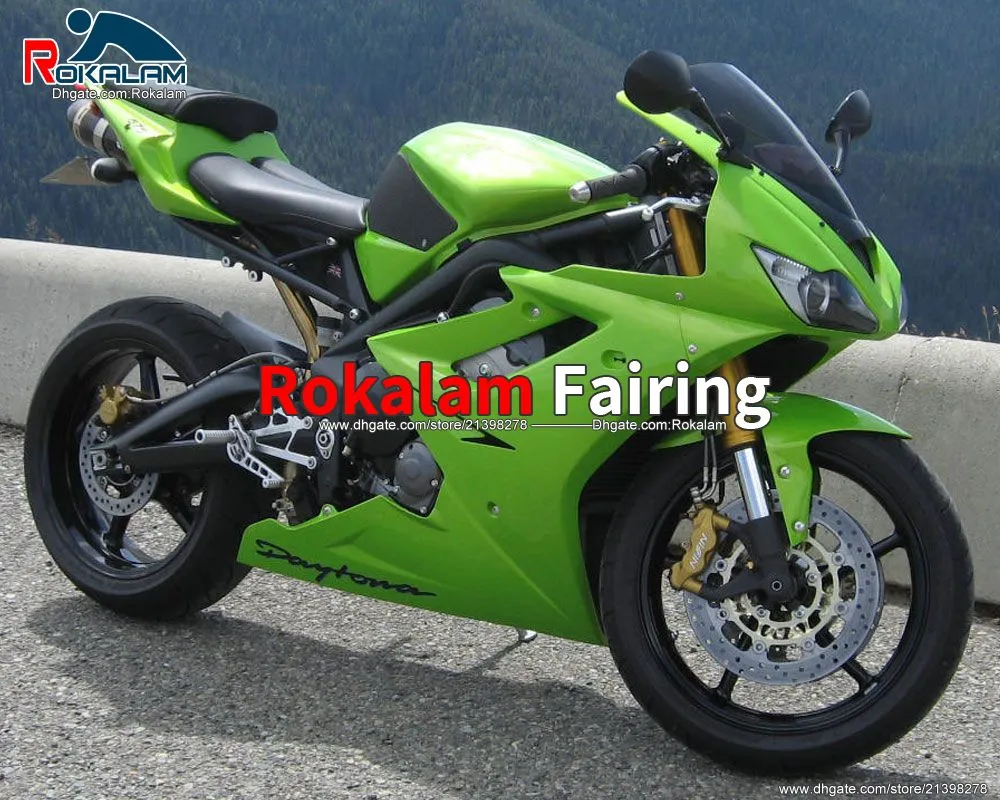 Triumph Daytona 675 2006 2008 2008 오토바이 페어링 데이토나 675 06 07 08 녹색 바디 커버 (사출 성형)