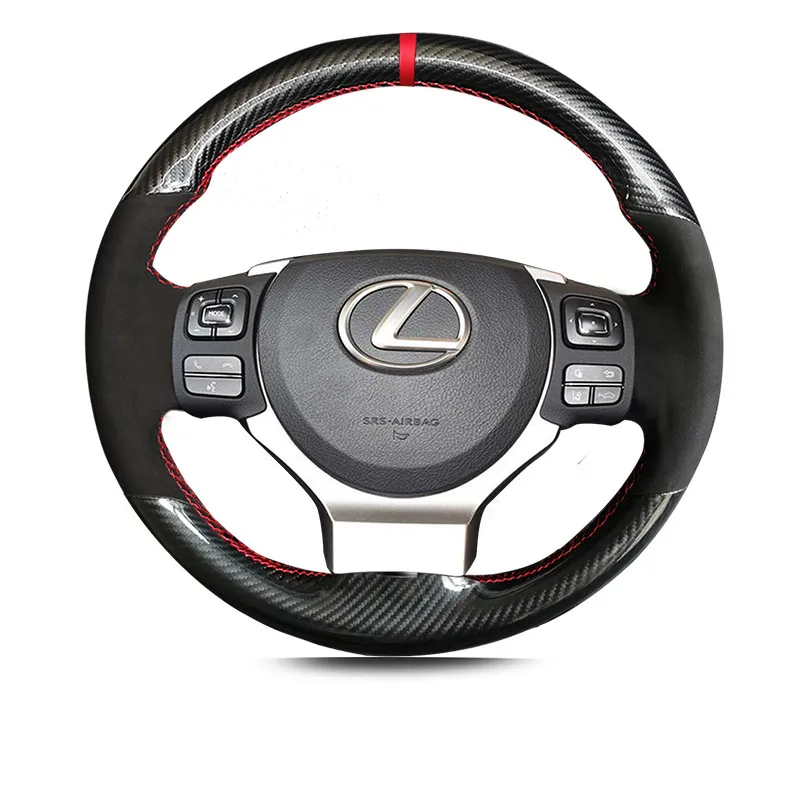 Per Lexus IS200t ES250 GS300 CT200 nx200 RX300 FAI DA TE personalizzato in fibra di carbonio pelle scamosciata interni auto copertura del volante