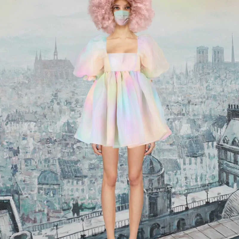 overdue flair★ワンピ★韓国★人気 ORGANZA BALLOON MINI DRESS DHgate.com:Womens Multicolor Tie Dye Party Mini Dress, Sexy