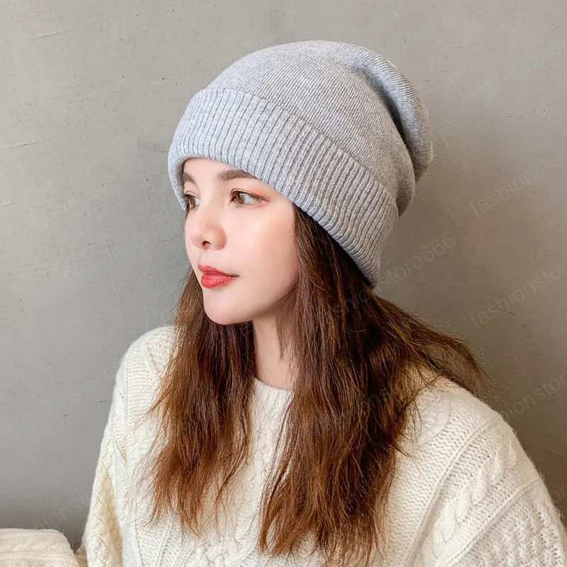 Womens Oversized Cashmere Black Cashmere Beanie Fashionable Winter