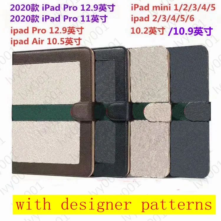 İPad Pro11 için Tablet PC Kılıfları 12.9 Yüksek Dereceli iPad 10.9 Air10.5 Air1 2 Mini456 iPad10.2 56 G Tasarımcı Moda Deri Kart Tutucu Cep Kapağı Mini 123 I01