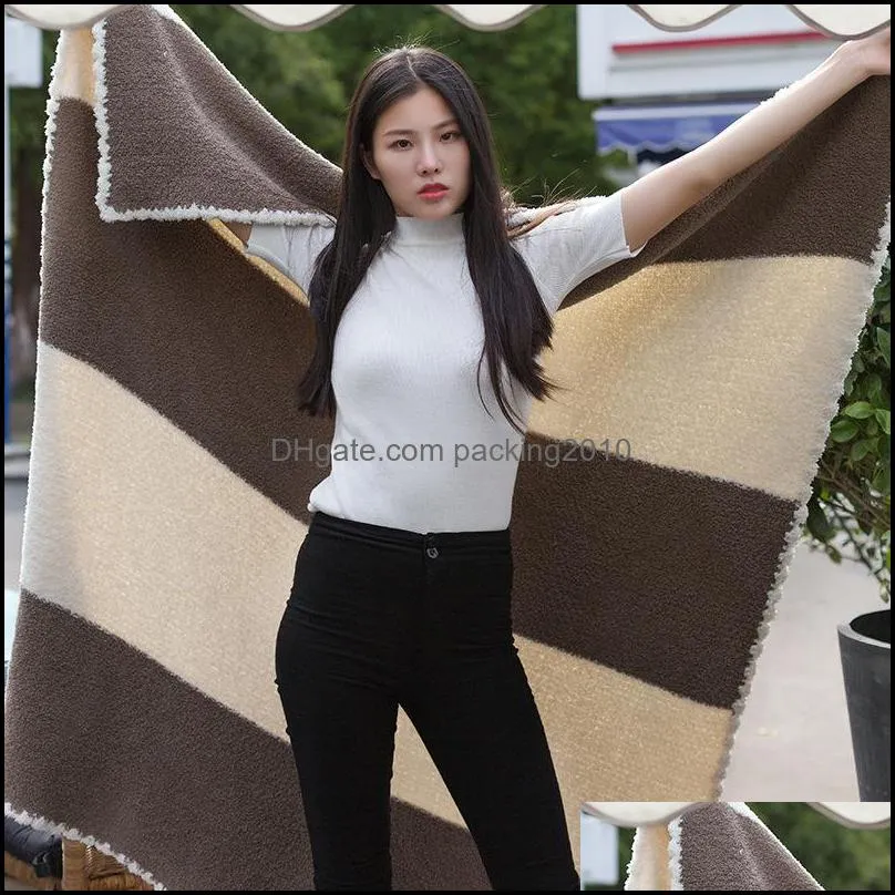 130x160cm Fashion Gray Khaki Patchwork Blanket Super Soft Warm Sofa Bed Plane Office Travel Plaids Rectangular Stitching Blankets