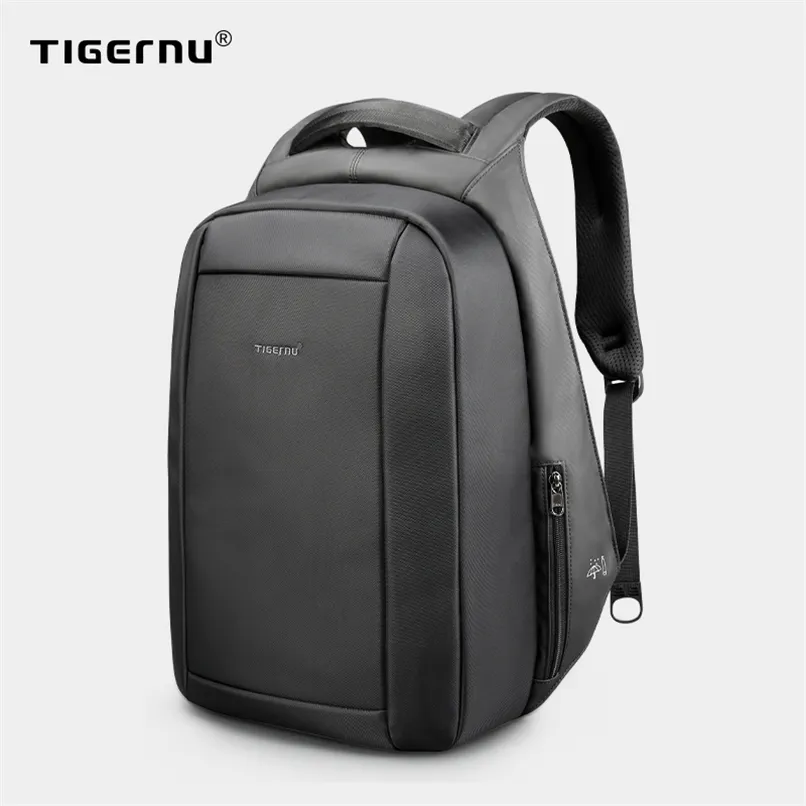 Tigernu dold anti stöld dragkedja 15,6 tum män skolan bärbar dator ryggsäckar vatten repellent resa 20l multi usb laddare man mochila 211215