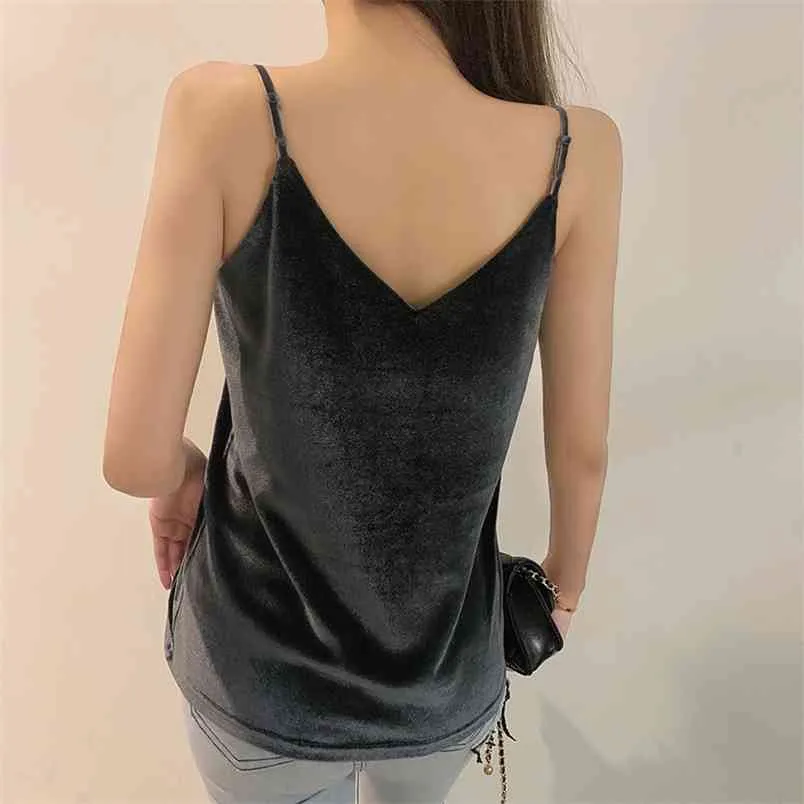 Wwenn Sexy Boob Tube Top Bustier Kort Vest T-shirts Tee Fashion Spaghetti Straps Tank Velvet Short Crop 210507