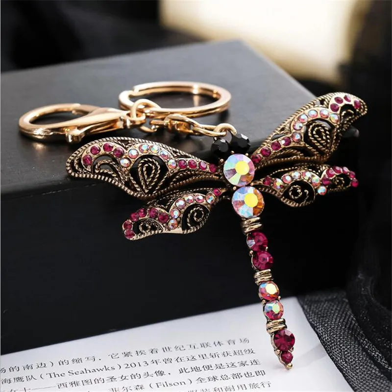 Retro Dragonfly Steampunk Bee Keychain With Crystal Rhinestones Cute Gift  For Men And Women From Tomorrowbetter8899, $4.63