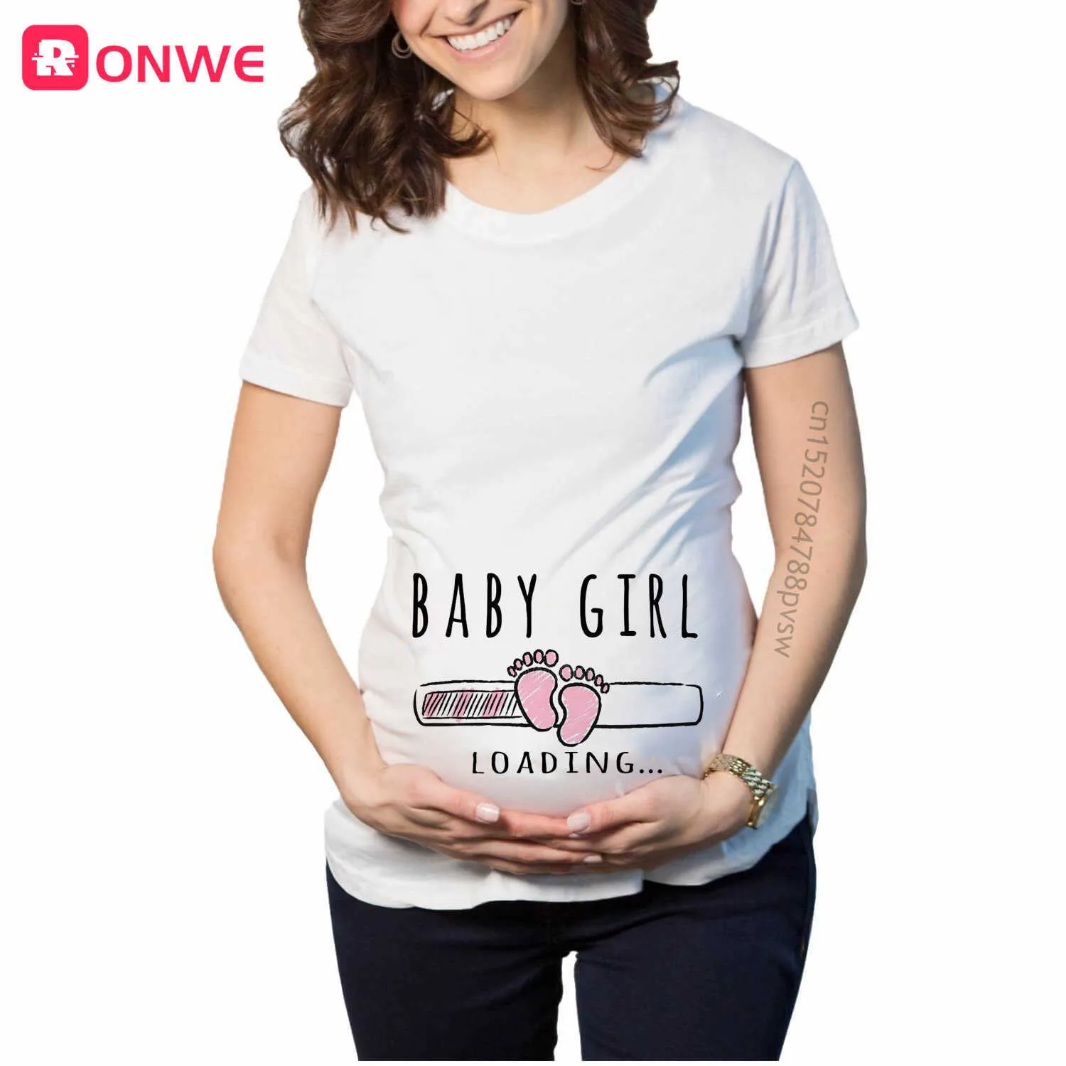 Dziewczynka Ładowanie Kobiet Kobiety W Ciąży Drukowana T Shirt Mama Maternity Z Krótkim Rękawem Ciąża Ogłoszenie Topy Tee Zabawne Odzież X0628