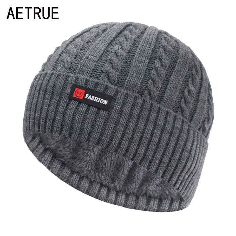 Varumärke Skullies Fauries Män Vinterhattar För Män Kepsar Kvinnor Vinter Stickad Hat Man Värme Tjock Gorro Bonnet Fur Sticka Beanie Hat Cap Y21111