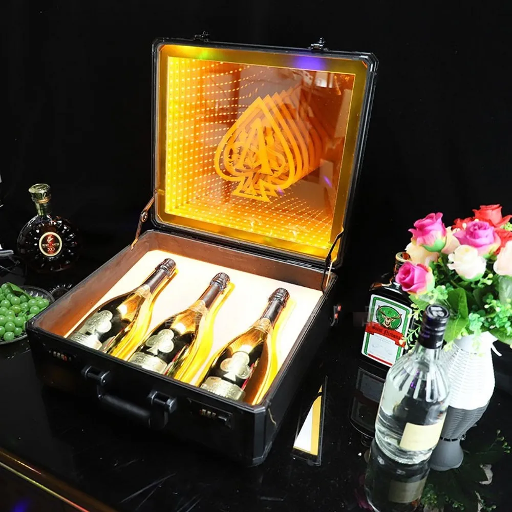 Engrave LOGO BAR Wine Presenter LED Ricaricabile Vetrina Ace of Spade Glorifier Box Portabottiglie Champagne per Night Club Party Lounge Bar