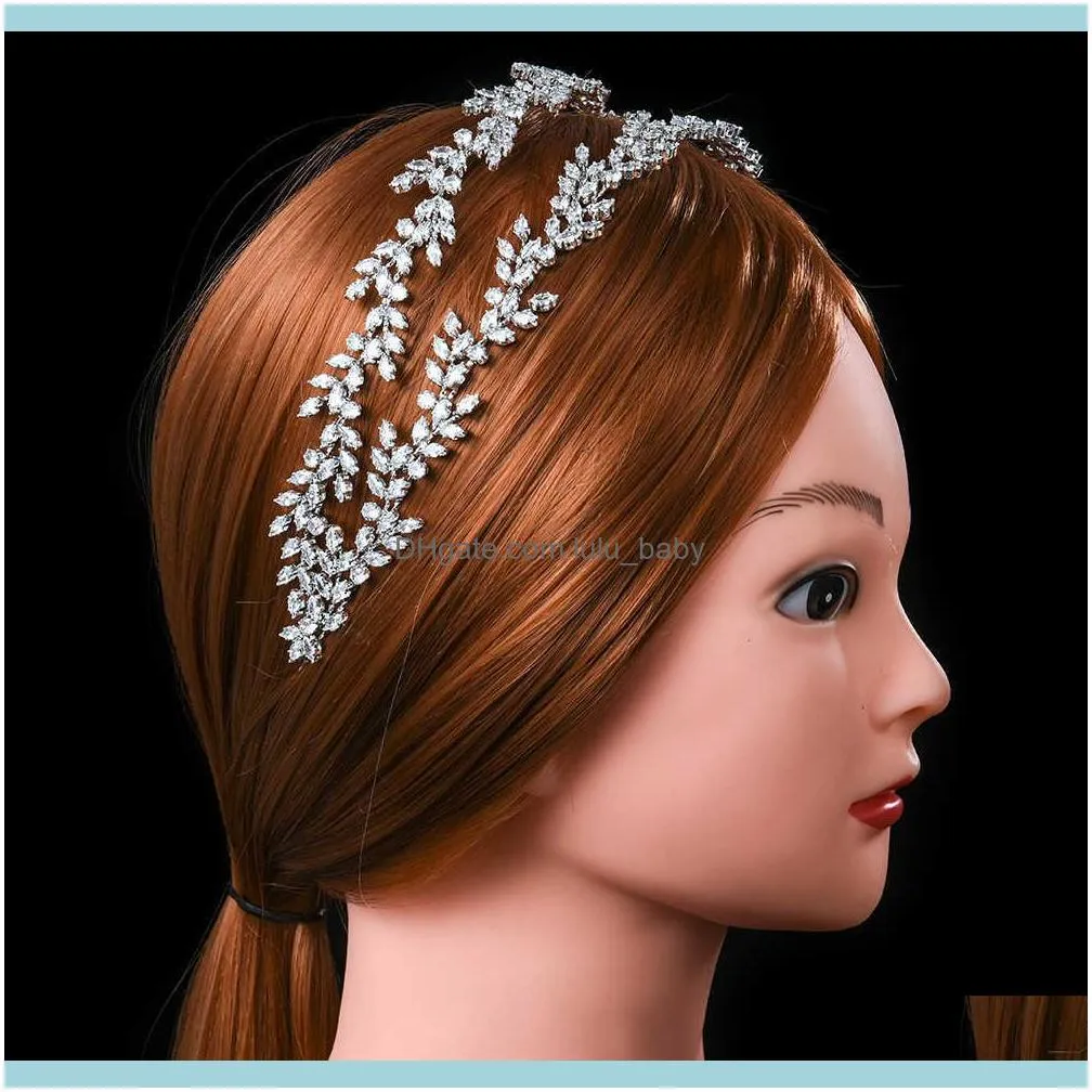 European Fashion Headbands Luxury Bridal Crowns Elegant Headwear Prom Hair Wear Wedding Jewelry Cz Tiaras