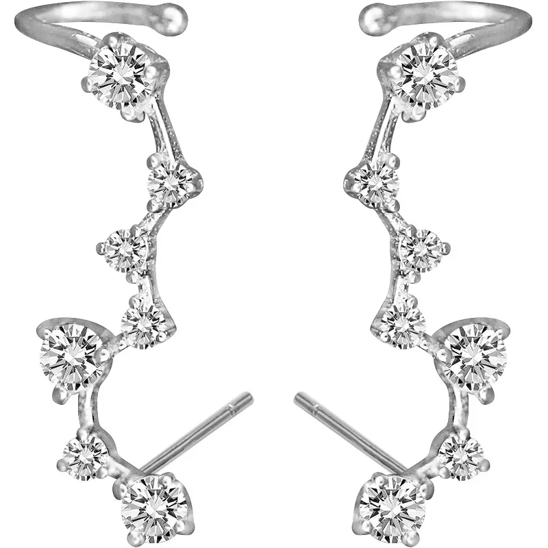 925 sterling silver new dangle earrings high quality retro simple seven cubic zirconia stars pop earring jewelry
