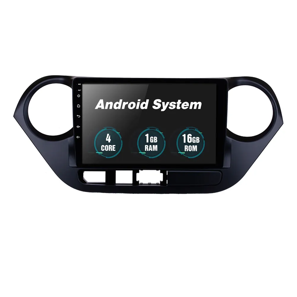 Android Car DVD Radio Player GPS-navigering för Hyundai Grand I10 2013-2016 Rhd med WiFi Support DVR 9 tum