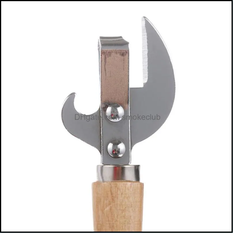 Multifunction Easy Manual Side Cut Metal Beer Bottle Opener Stainless Steel Wood Handle Can Opener Kitchen Tools RRD7536