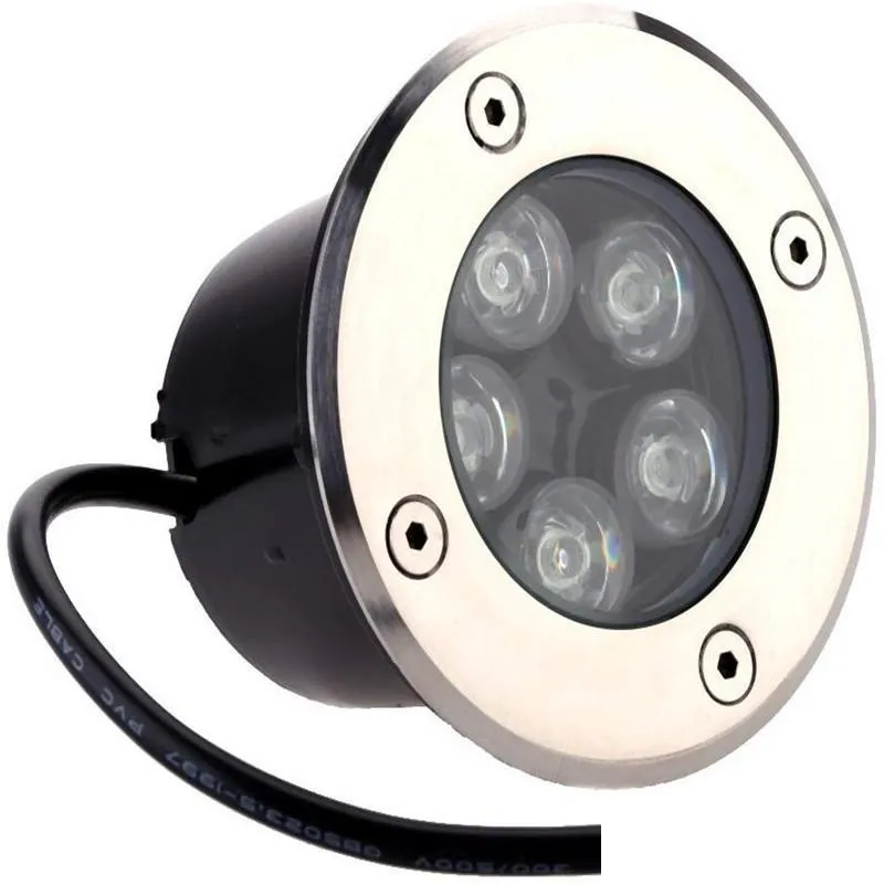 LED de 5W LED PATH CANTO DO JARATO GOLADO DE FLUNHOWLS Underground Burred Yard Spot Paisagem Luz IP67 Imper impermeável AC