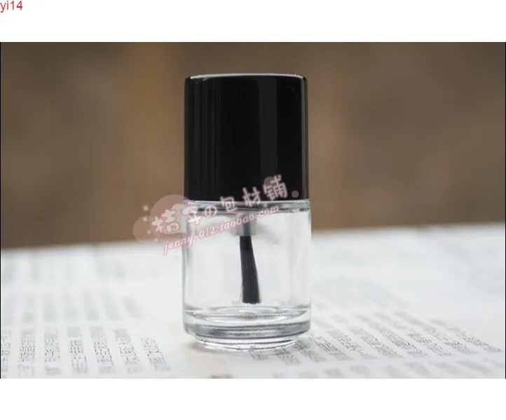 5ml claro Lucency vidro esmalte esmalte vazio frasco de cilindro com pouca escova cosmético recipientes de baixo qty