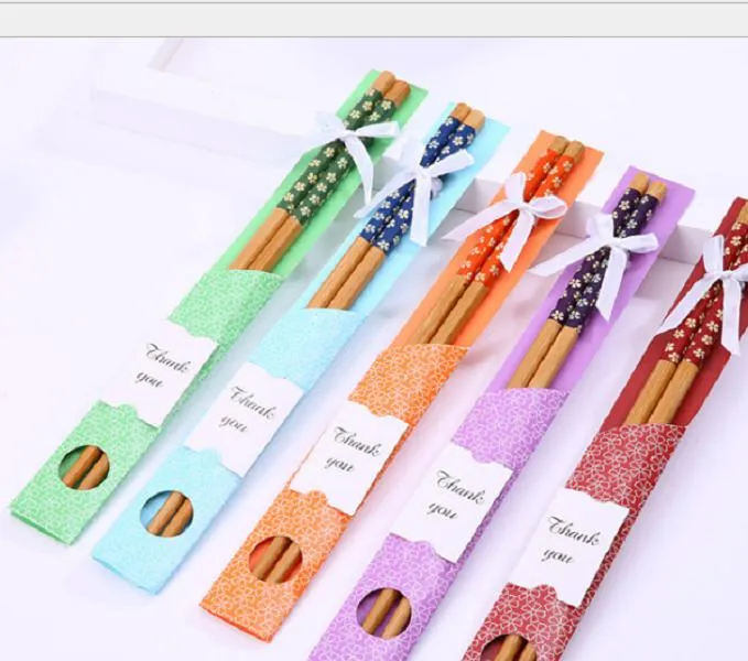 Bamboo Chopsticks Praktyczny Chopstick Naturalny Woodnistość Nowy Styl Chopsticks Spersonalizowany Ślub Favors Giveays Prezent Pamiątka