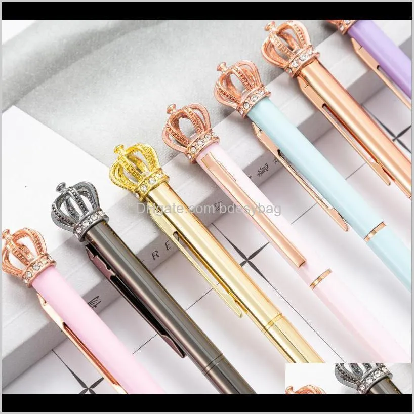 multicolor ballpoint pen. metal pen creative crown ballpoint pen custom logo crown modeling advertising available