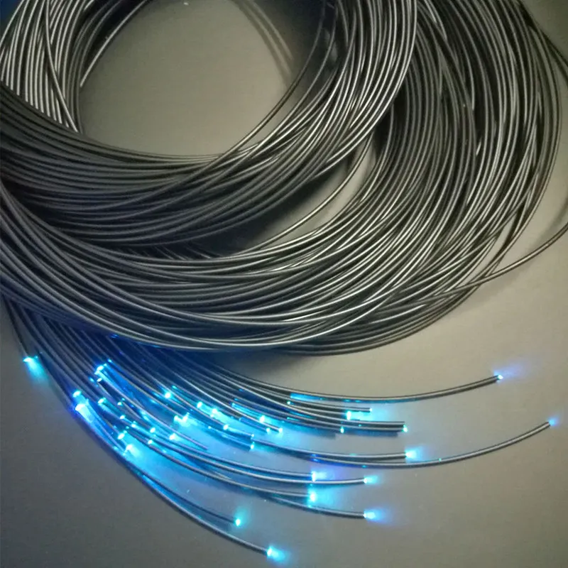 End Emitting 2mm PMMA Fiber Optic Lighting Cable with PVC Jacketed Swimming or Outerdoor Waterproof Solution 5M/lot