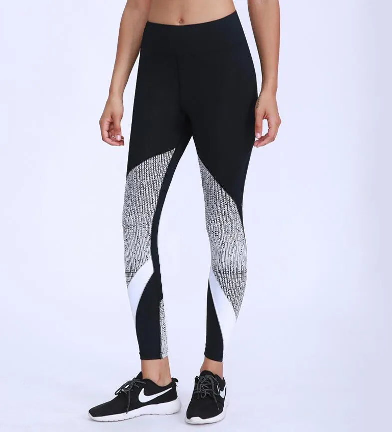 Women's leggings yoga fitness pants high waist stretch quick-drying sports running tights trousers