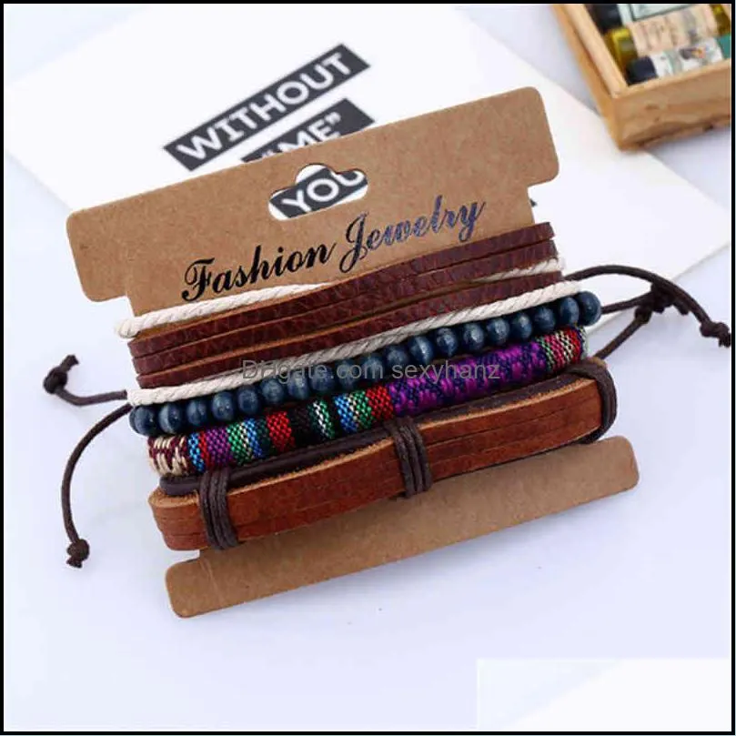 Bracelets bracelet men`s jewelry stable woven leather suit