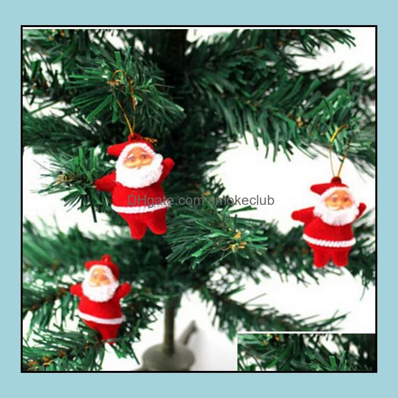 6 Pcs/Lot Christmas Tree Decorations Mini Santa Claus Christmas Ornaments for Tree Hanging Accessories Ornaments for Home
