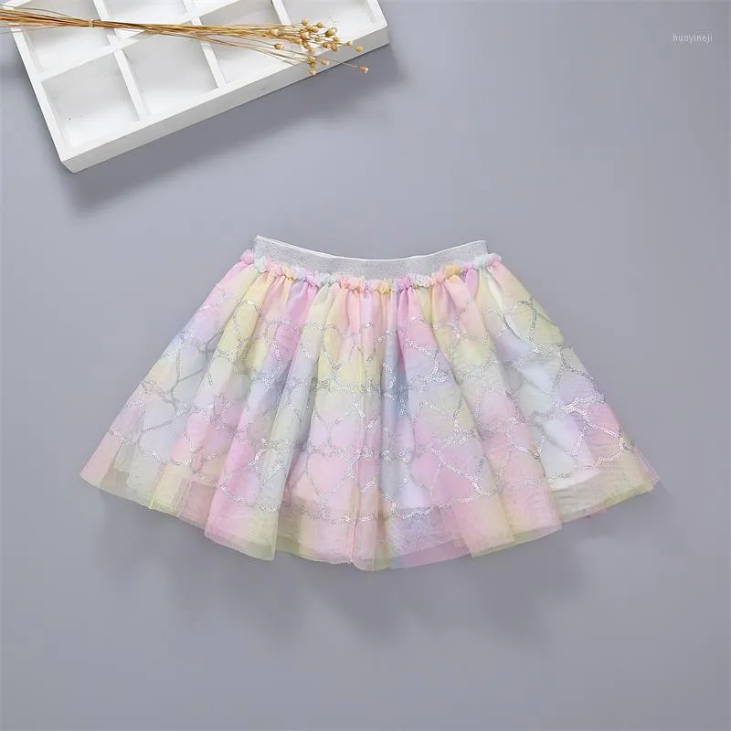 Jupes bébé filles jupons Tutu paillettes belle forme de coeur robe de bal enfant en bas âge fête Kawaii enfants jupe été enfants vêtements