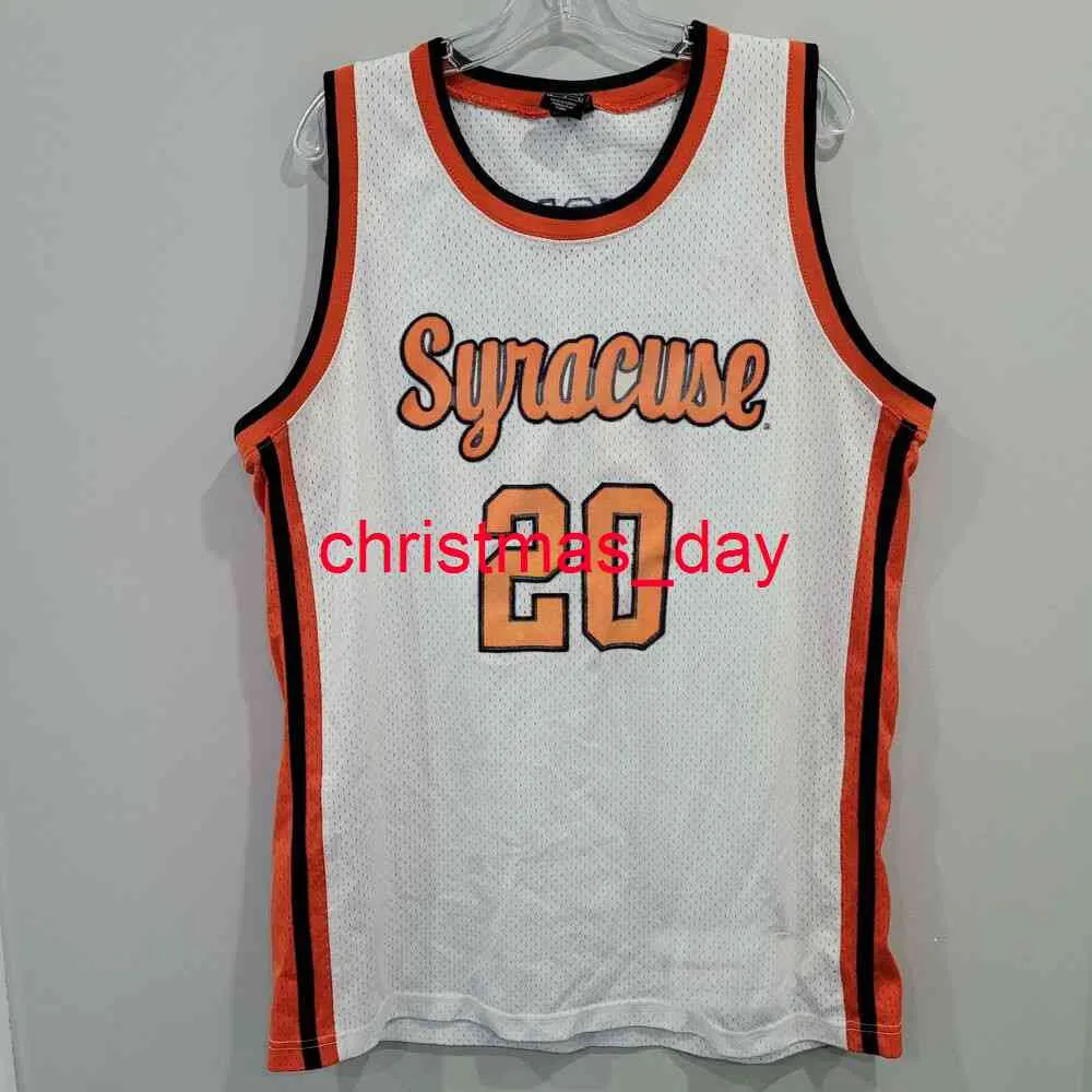 Rare Syracuse Orange Sherman Douglas 20 Throwback Jersey cousu personnaliser n'importe quel nom de numéro cousu broderie de haute qualité Jersey