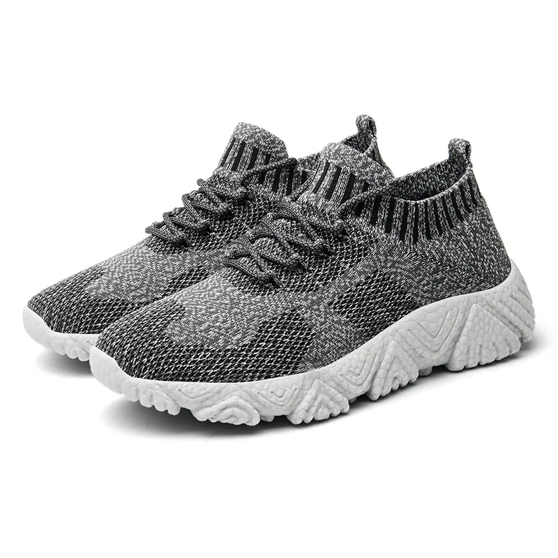 Fly Top Fashion Knit Womens Men Running Shoes Black Blue Gray Jogging Sports Trainers Sneakers Size Eur 36-45 Code LX21-222