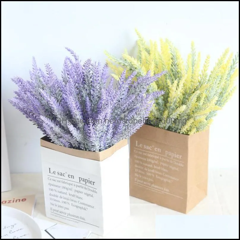 Decorative Flowers & Wreaths 1pcs Provence Romantic Style Decoration Lilac Artificial Cereal Plants Simulation