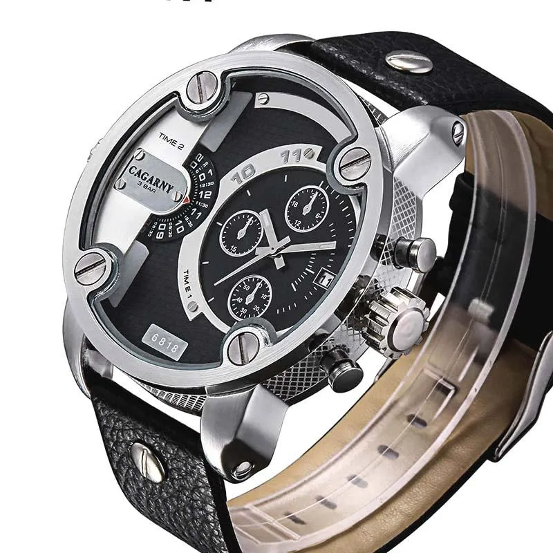 Orologi da polso Orologi da uomo Luxury Top Brand CAGARNY Fashion Men's Big Dial Designer Orologio al quarzo Orologio da polso maschile Relogio Masculino Relojes