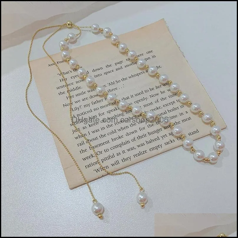 Chains Light Luxury Pearl Tassel Necklace Ins Style Simple Chain With Jewelry Female Hair Accessories For Women