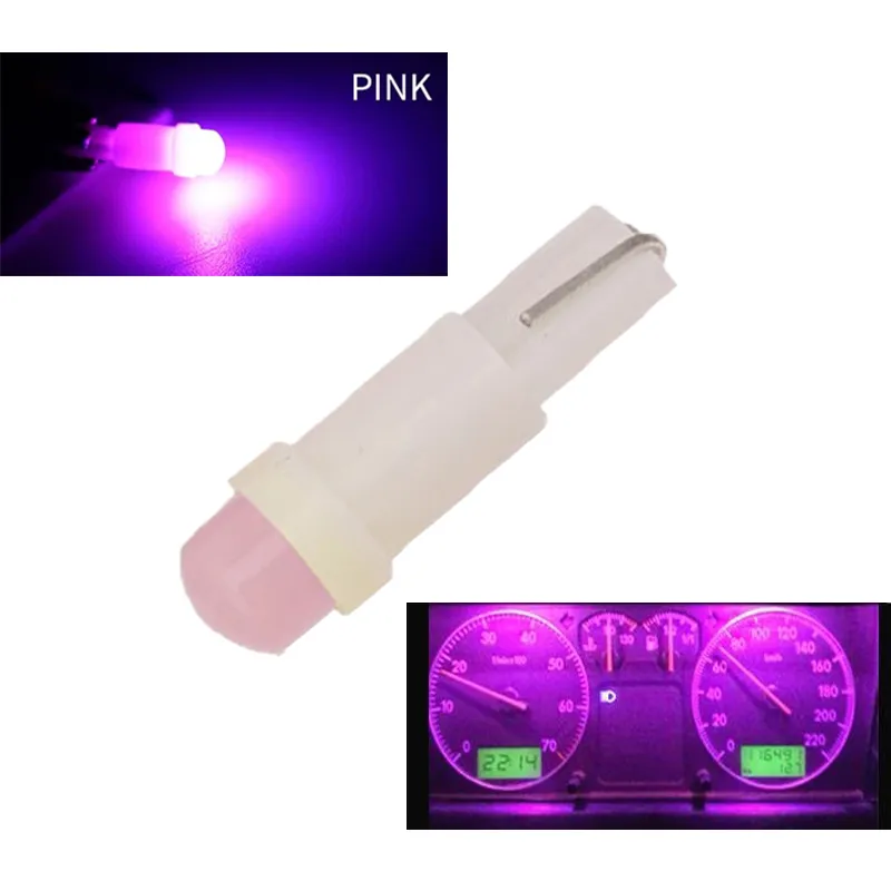 12V Purple Mini 3D T5 73 74 2721 LED-lampen Super Bright Cob Chips Lamp voor Auto Dashboard Instrument Lights