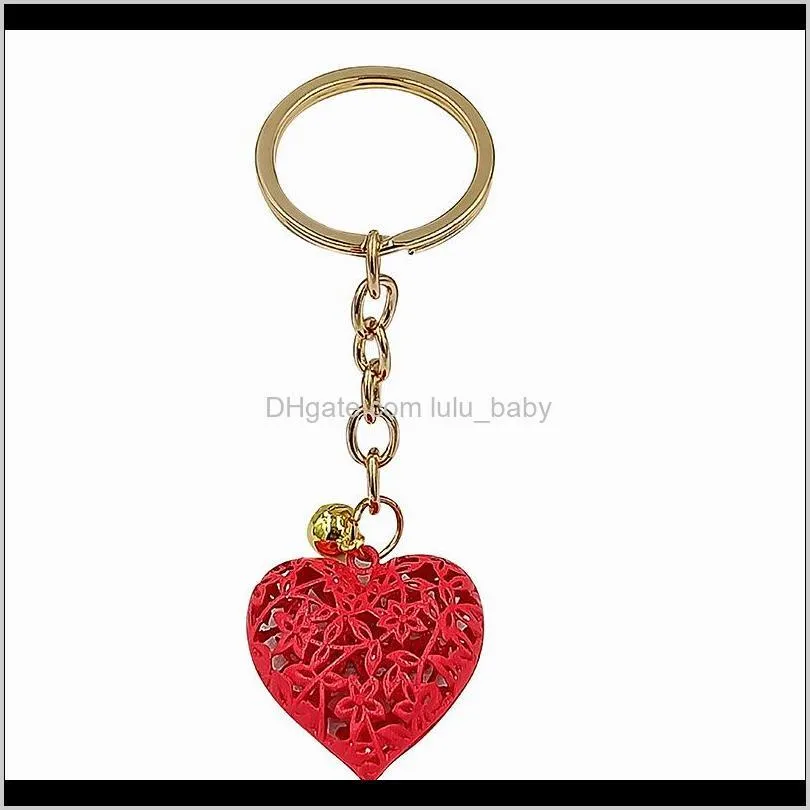 20pcs/lot Wholesale Hollow Heart Keychains Fashion Charm Cute Purse Bag Pendant Car Keyring Chain Ornaments Gift Keychains T200804 655
