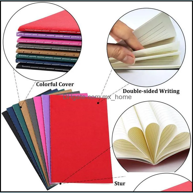 Notas Notas Office School Supplies Empresas Industrial Colorf Lined Notebook Revistas 60 páginas 5.5 X8.3 polegadas Jornal de Travel para Travele