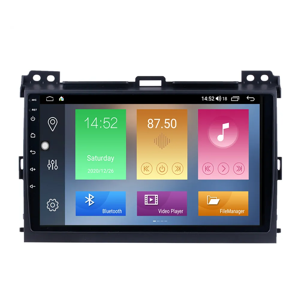 Lettore di navigazione GPS per auto dvd per Toyota Prado 2004-2009 con supporto video 1080P Telecamera di backup Collegamento specchio 9 pollici Android 10