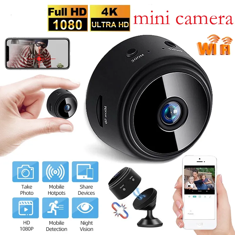 Mini Camera Cachee Enregistreur Petite,Full HD 1080P Micro de Surveillance  WiFi,Caméra Video Sécurité Bébé