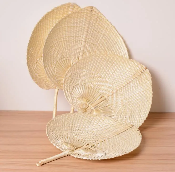 Party Favor Palm Leaves Fans Handmade Wicker Natural Color Palm-Fan Traditional Chinese Craft Wedding Favors Gifts SN2709