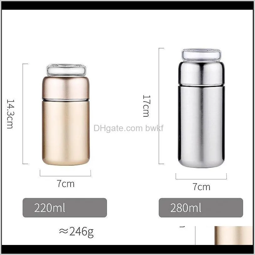 storage 280ml stainless steel thermos bottle thermocup tea vaccum flasks infuser bottle thermal mug with tea insufer for office 201204