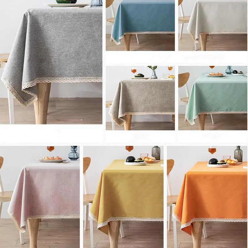 Bordduk Spets Bomull och linne Dukduk Vattentät Oljebeständiga Värmebeständiga No-Tvätta Dukdukar Nordic Style Dining-Table Dekorationer