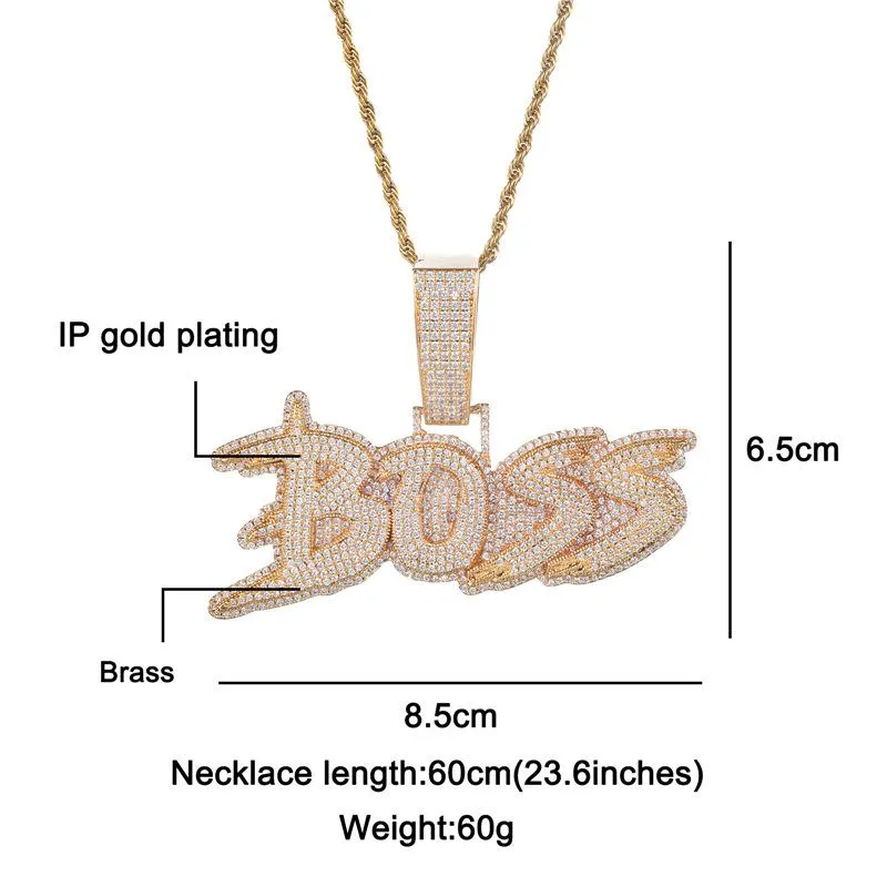 New Trendy DIY Custom Name Letter Pendant Necklace Gold Silver Color Bling Iced Out CZ Letters Pendant with 3mm 24inch Rope Chain 308S