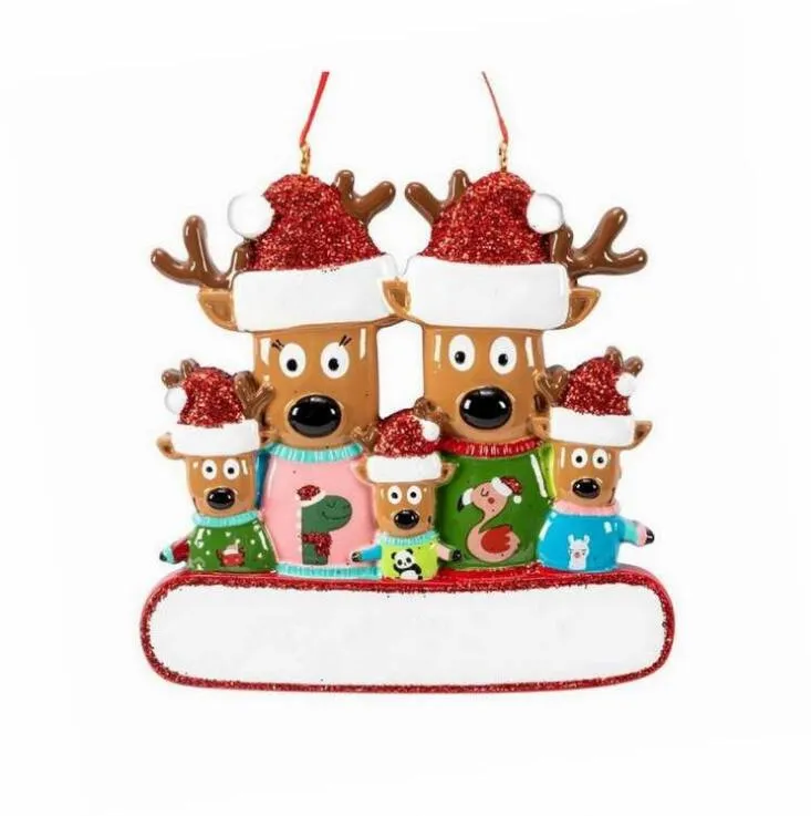 Christmas Ornament Hanging Reindeer Family Decor for Xmas Tree Home Office Room Decoration Crafts with String Assorted Pendants