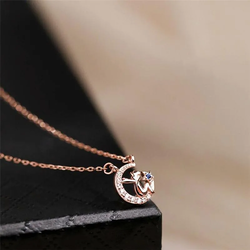 Sole Memory Stars Moon Prince Cute Handsome 925 Sterling Silver Clavicle Chain Female Necklace SNE556 Chains