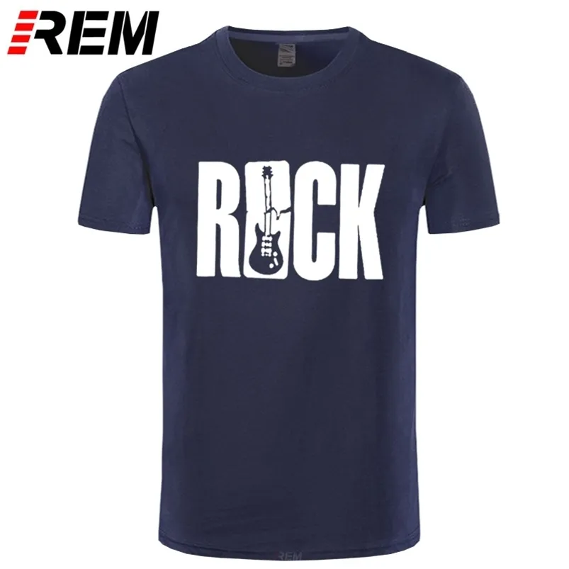 REM Streetwear Heren O-hals Korte Mouw T-shirt Rock Guitars Muziek Pirnt T-shirt Hip Hop Rock'n'Roll Tees Tops Harajuku 210706